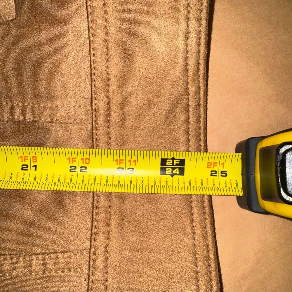 Maeve Faux Suede Trucker Jacket Camel Brown Size M Anthropologie - Picture 12 of 12